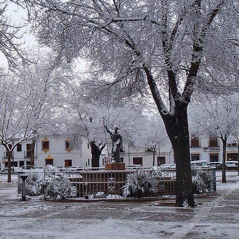 Saint Francis in the snow. Photo © Karethe Linaae